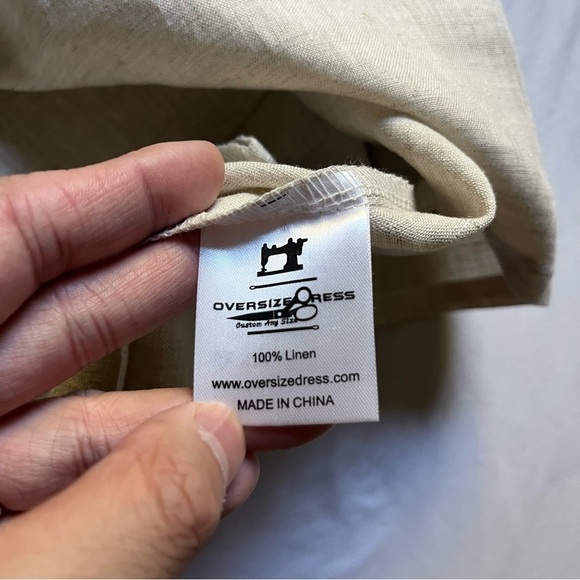 NWT LINEN LIFE Ivory linen v neck short sleeve tunic top - Picture 7 of 8